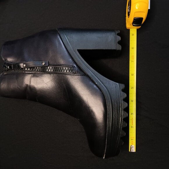 Steve Madden Black Chunky Platform Boots - Faux Leather Combat Style - EU39/ US8 - Picture 9 of 9